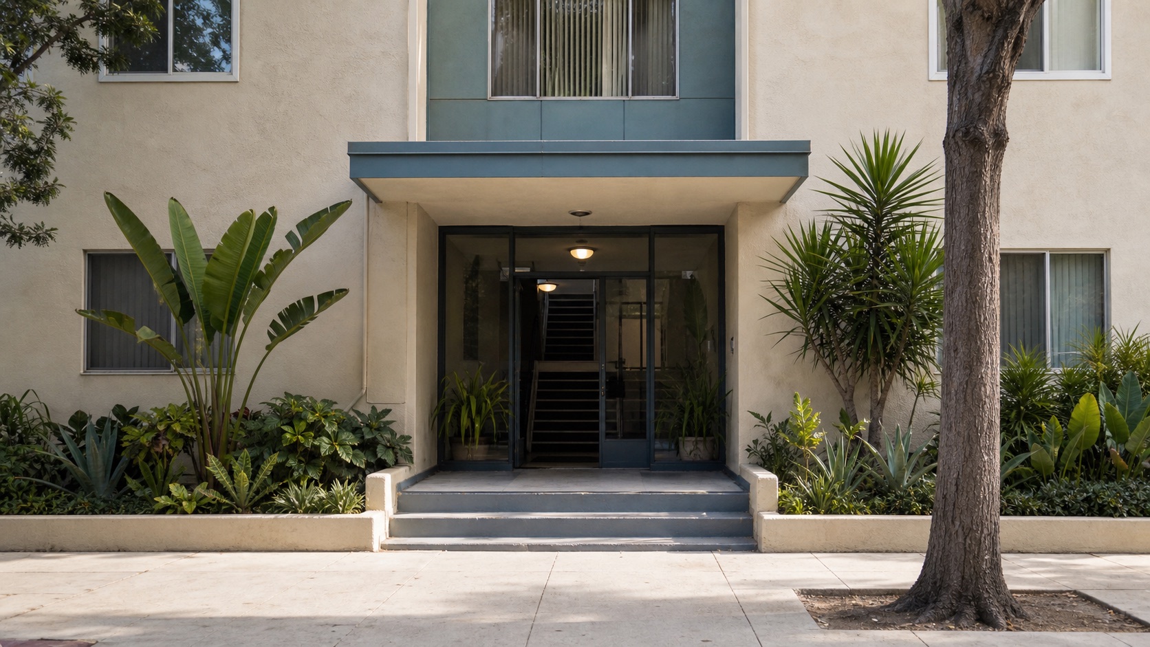 Los Angeles apartment building entrance